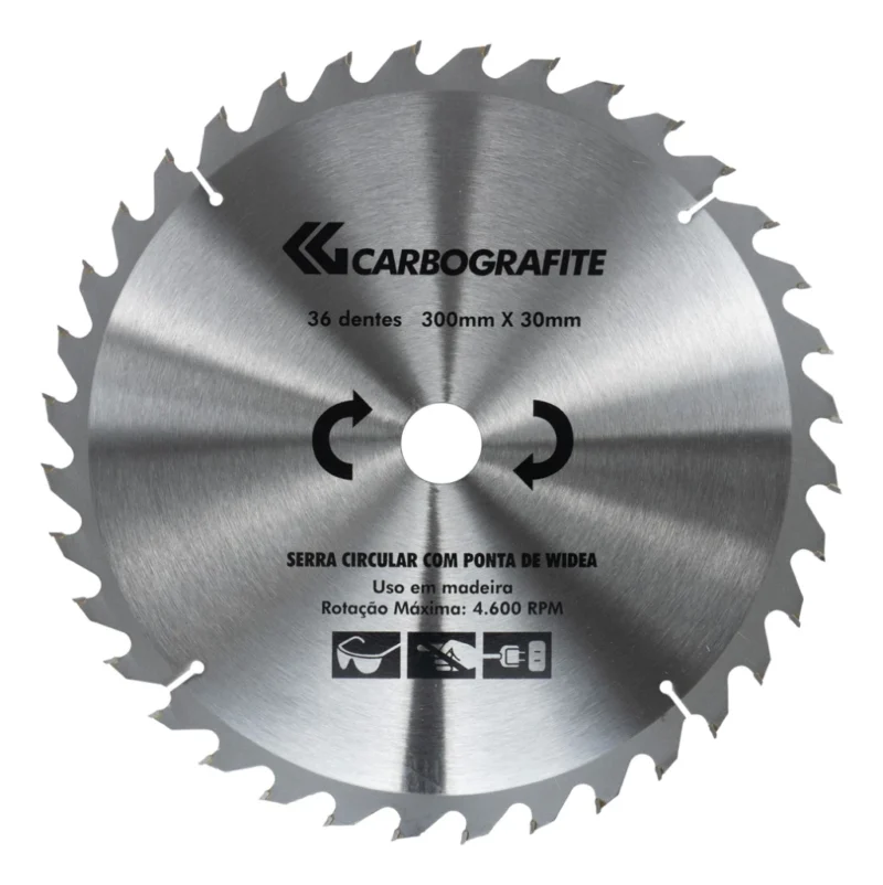 Serra Circular Para Madeira 300 x 30mm 36 Dentes – Carbografite