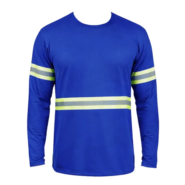 Camiseta Azul Royal Refletivo Manga Longa Uniforme
