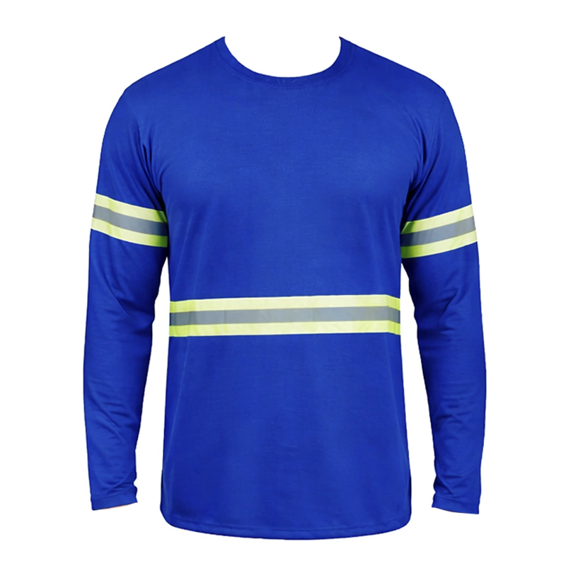 Camiseta Azul Royal Refletivo Manga Longa Uniforme