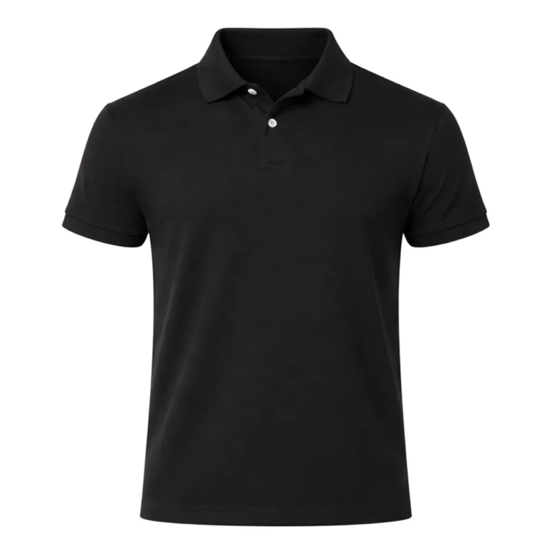 Camisa Gola Polo Preta Poliviscose Uniforme