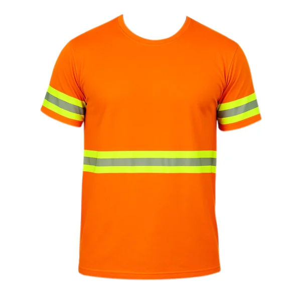Camiseta Plus Size Laranja Manga Curta Refletivo - Uniforme