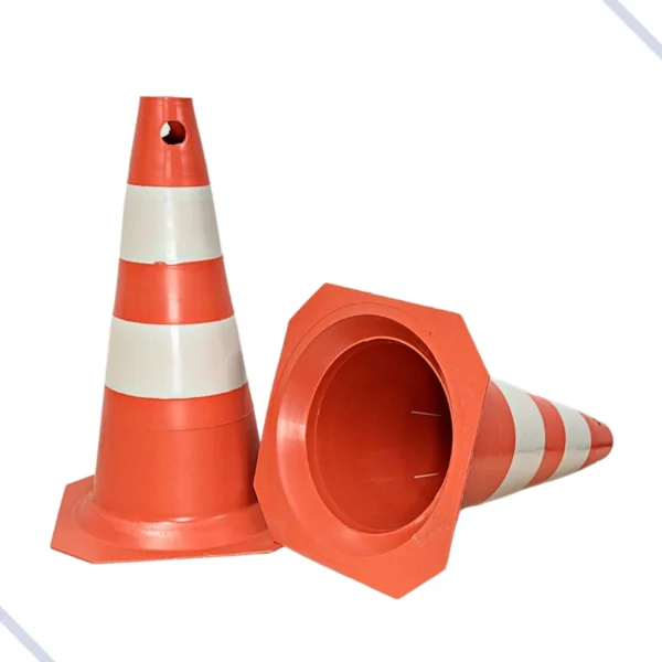 Cone De Sinalização PVC Rígido laranja/Branco - Kteli