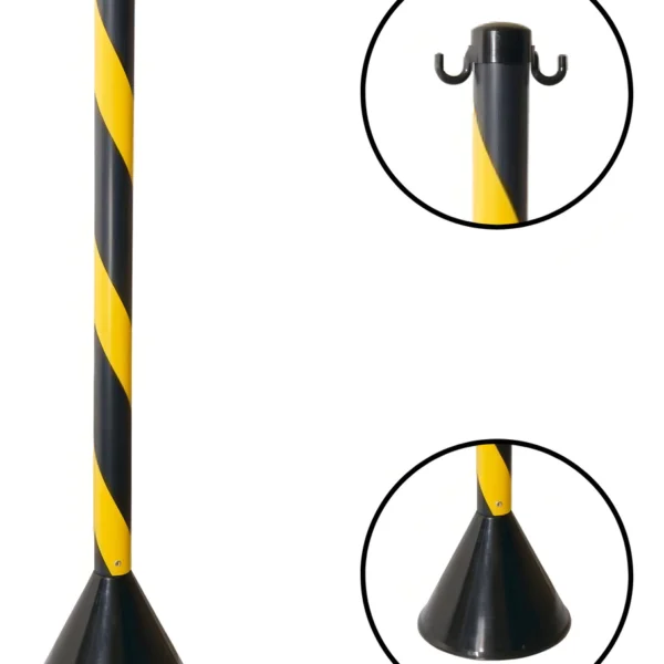 Pedestal De Sinalização Zebrado Preto/Amarelo - Kteli