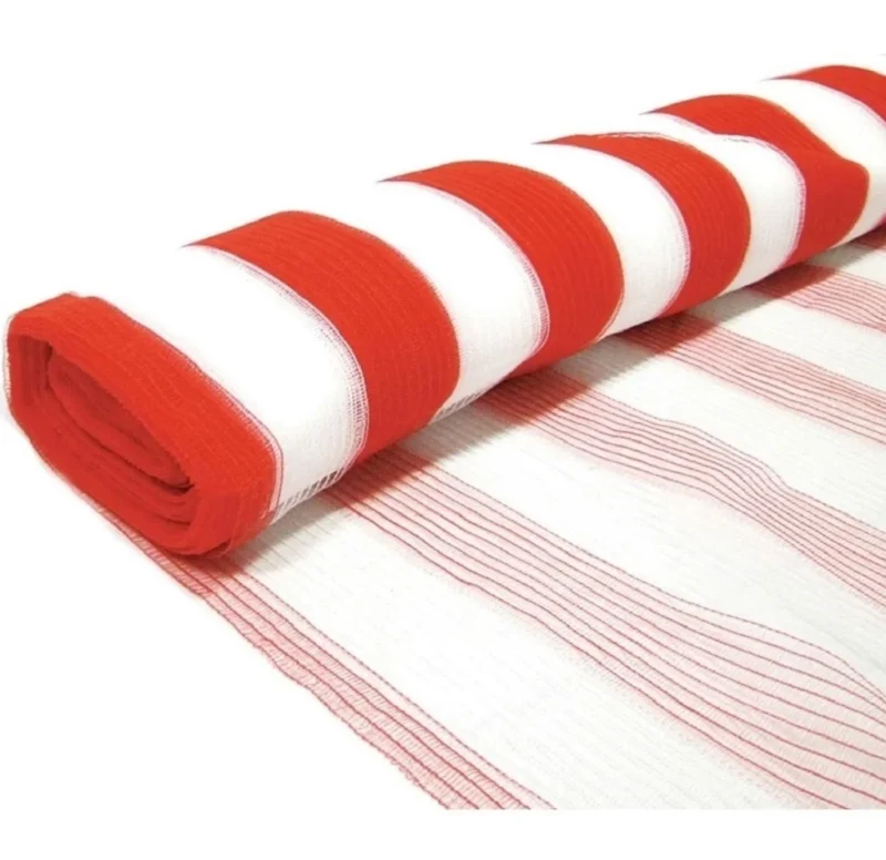 Tela Tapume Sinalização 1,20 x 50m Laranja e Branco – Plastcor