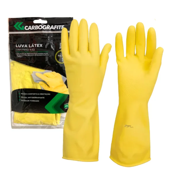 Luva Látex Multiuso Amarela Unidade CA 13974 - Carbografite