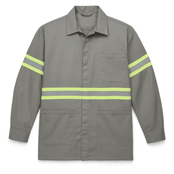 Jaleco Manga Longa Cinza Refletivo Uniforme
