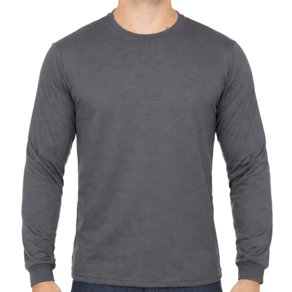 Camiseta Cinza Chumbo Manga Longa Uniforme