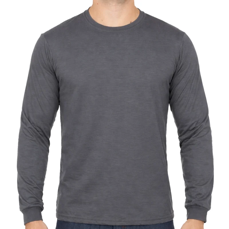 Camiseta Cinza Chumbo Manga Longa Uniforme