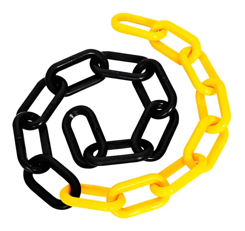 Corrente Plástica de Sinalização Preta/Amarela 1 Metro – Plastcor