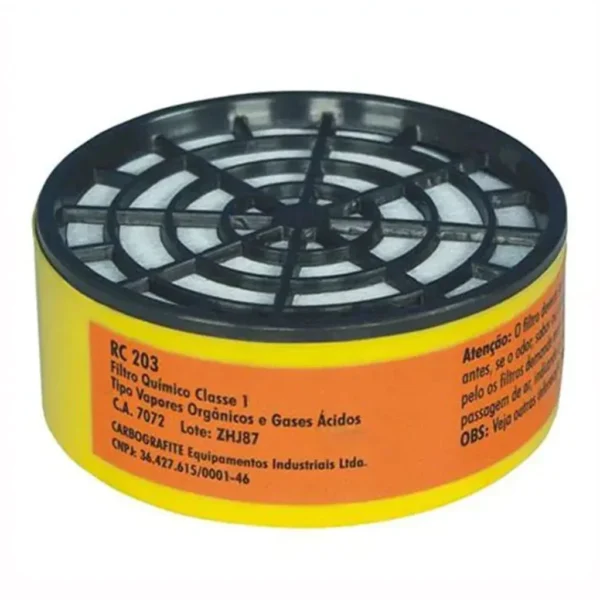 Filtro RC 203 P/ Respirador CG 306 CA 7072 - Carbografite