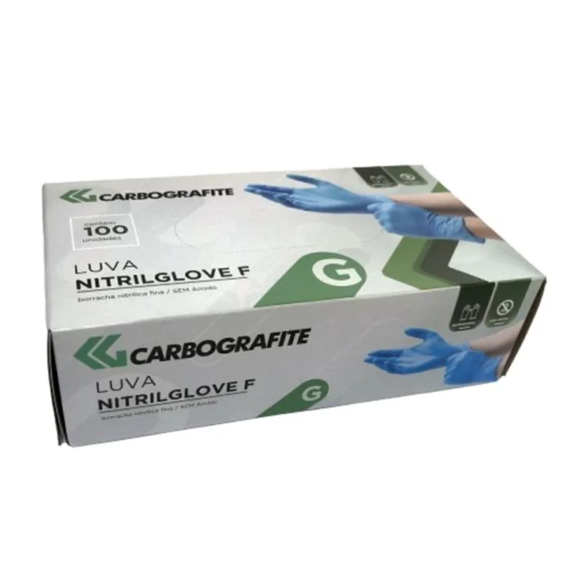 Luva Nitrilica Nitrilglove F 100 Unidades CA 50977 – Carbografite