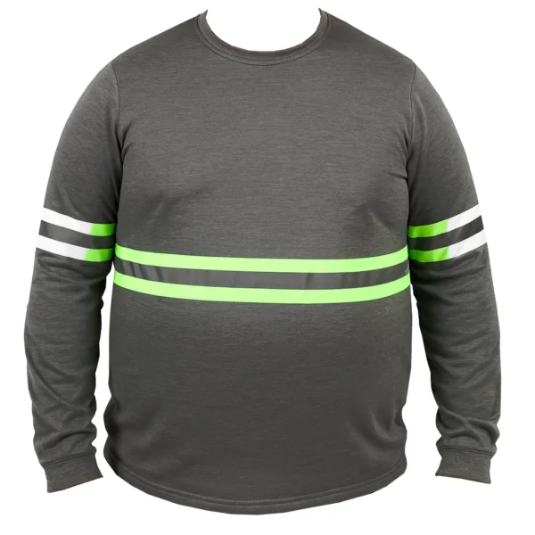 Camiseta Plus Size Confort Borg Cinza Manga Longa c/ Refletivo - Uniforme