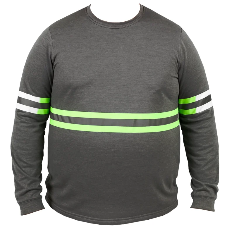 Camiseta Plus Size Confort Borg Cinza Manga Longa c/ Refletivo – Uniforme