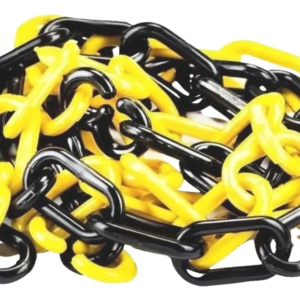 Corrente Plástica Elo Grande Amarelo/Preto Pct c/ 25M - Kteli