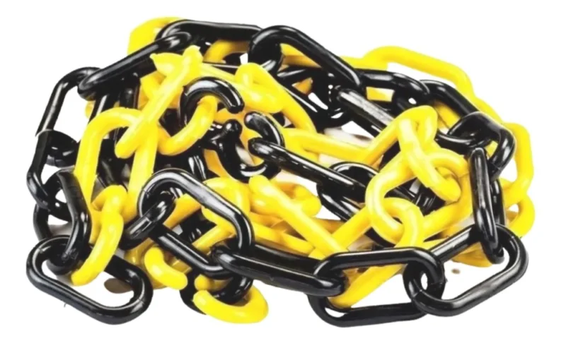Corrente Plástica Elo Grande Amarelo/Preto Pct c/ 25M – Kteli