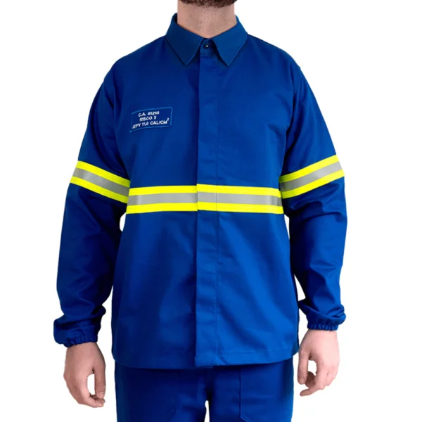 Camisa Antichamas Arco Fire Azul Royal Faixa Refletiva Amarelo CA 49242 - Guardian WP