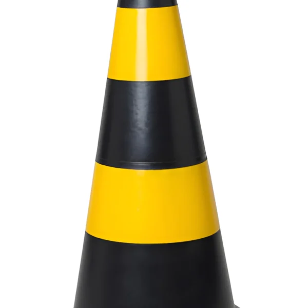 Cone Preto e Amarelo 75cm PLT - Plastcor