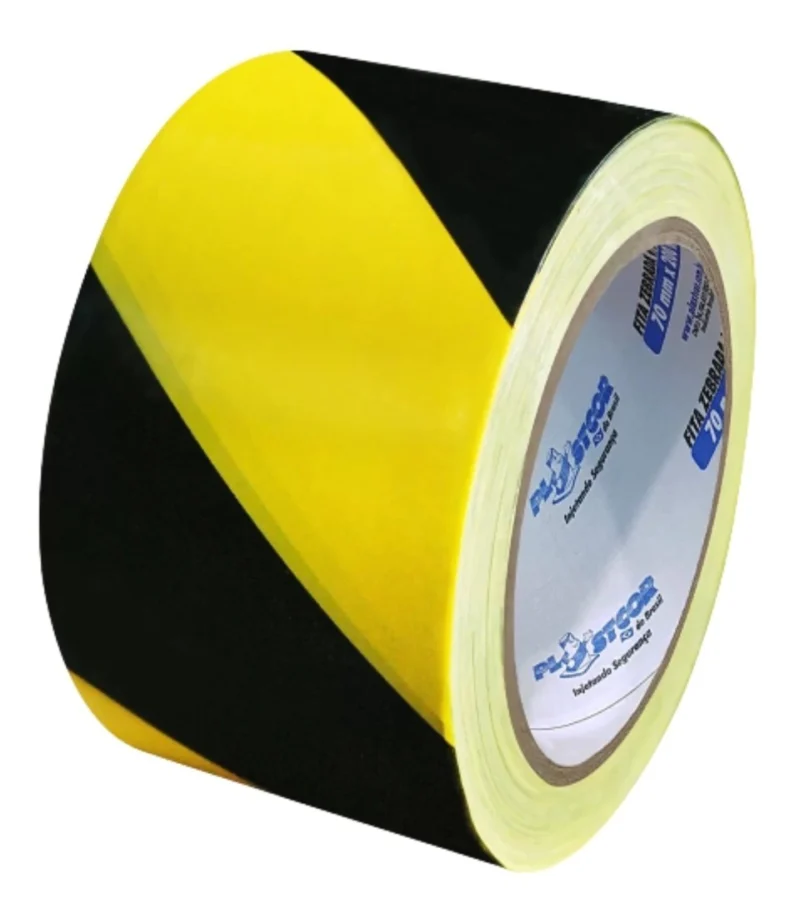 Fita Zebrada 200m Preto/Amarelo – Plastcor