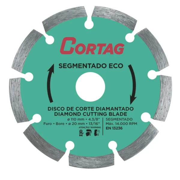 Disco De Corte Diamantado Segmentado Eco 110mm - Cortag