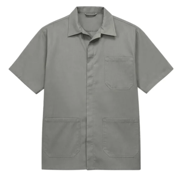 Jaleco Manga Curta Cinza Uniforme