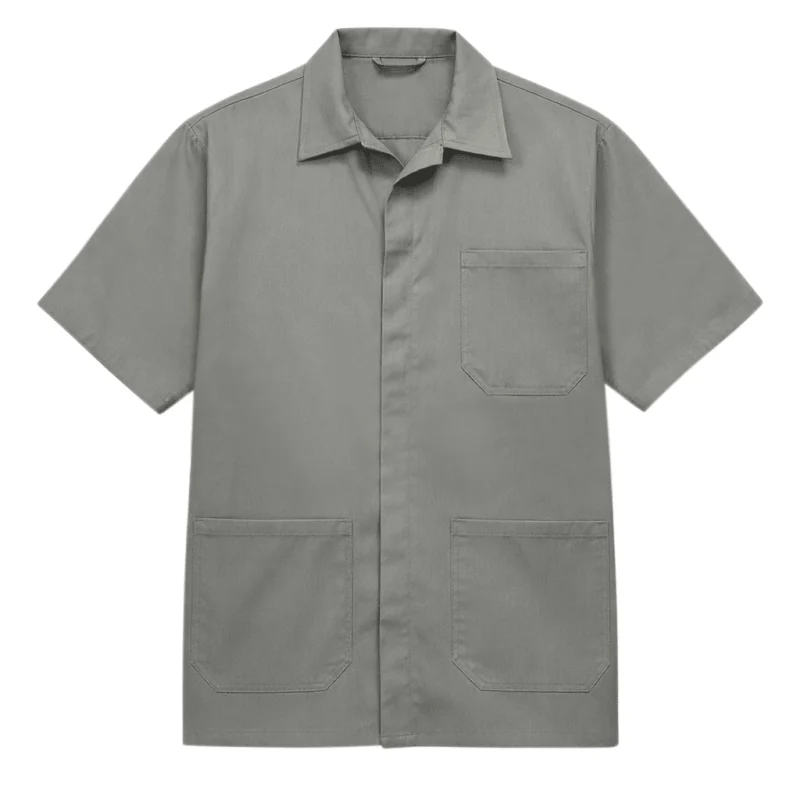 Jaleco Manga Curta Cinza Uniforme