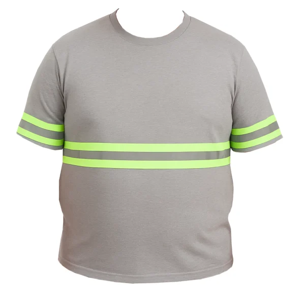 Camiseta Plus Size Cinza Manga Curta Refletivo - Uniforme