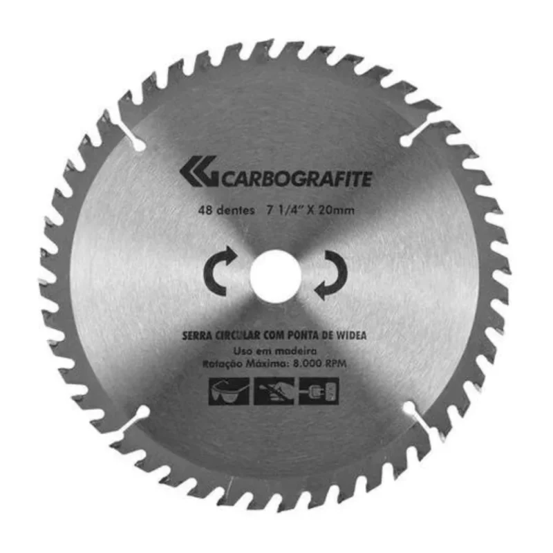 Serra Circular Para Madeira 7 1/4 x 20mm 48 Dentes – Carbografite