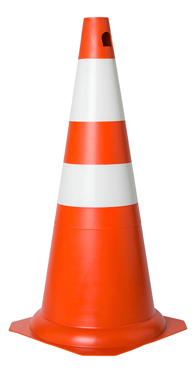 Cone Laranja e Branco PVC – Plastcor