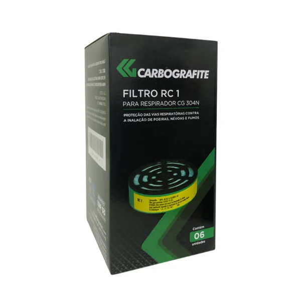 Filtro RC 1 p/ respirador Cg 304n Kit 06 Unidades - Carbografite