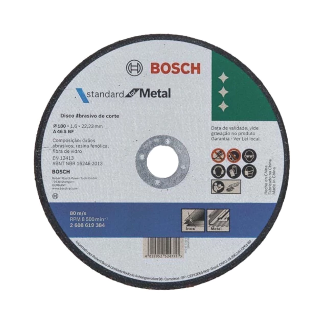 Disco De Corte Standard Metal 180×1,6mm – Bosch