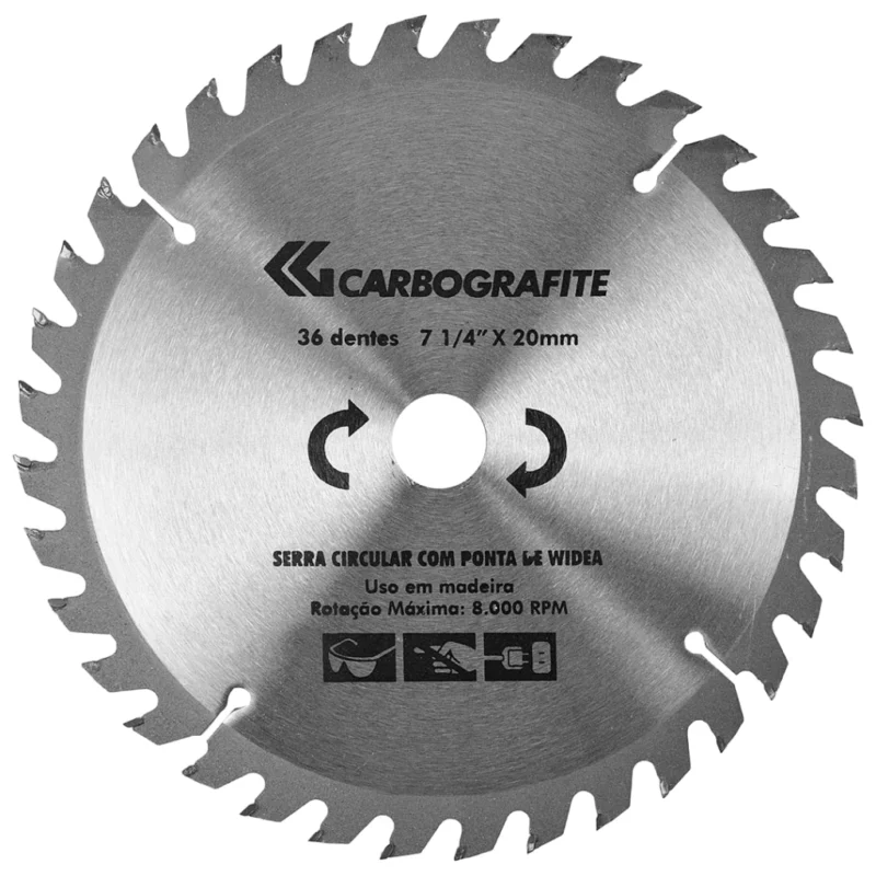 Serra Circular Para Madeira 7 1/4 x 20mm – 36 Dentes – Carbografite