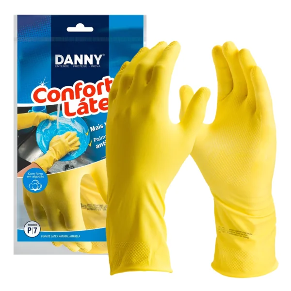 Luva Látex Confort Amarela Unidade CA 15532 - Danny
