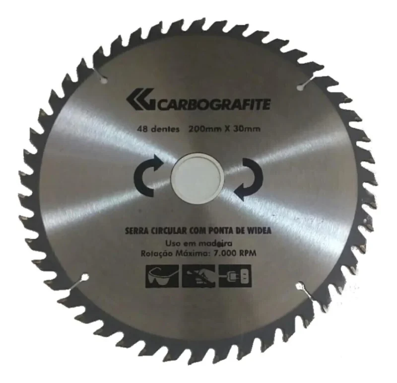 Serra Circular Para Madeira 200mm x 30mm – 48 Dentes – Carbografite