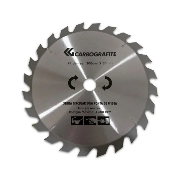 Serra Circular Para Madeira 300 X 30mm - 24 Dentes - Carbografite
