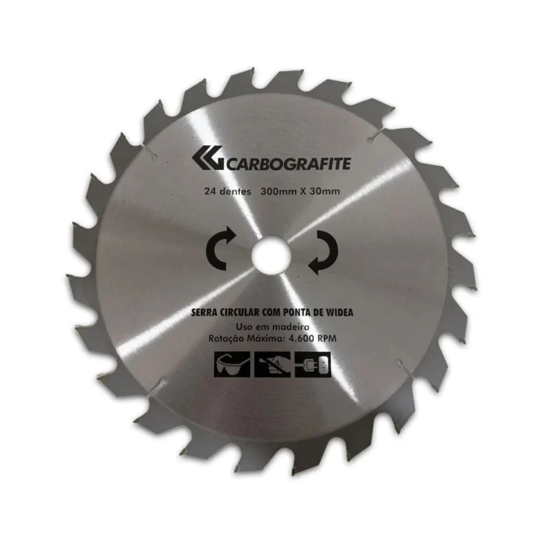 Serra Circular Para Madeira 300 X 30mm – 24 Dentes – Carbografite