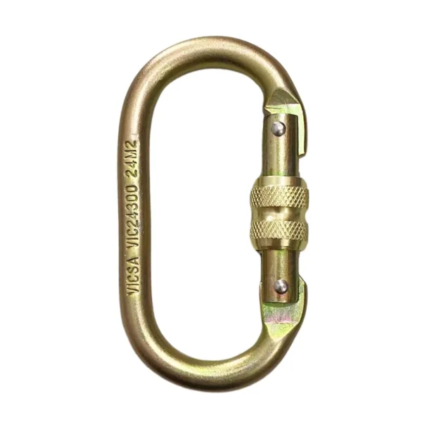 Mosquetão De Segurança Oval Dourado - Visca
