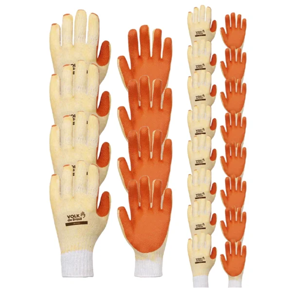 Luva de Segurança Orange CA 21367 Kit 12 Pares - Volk