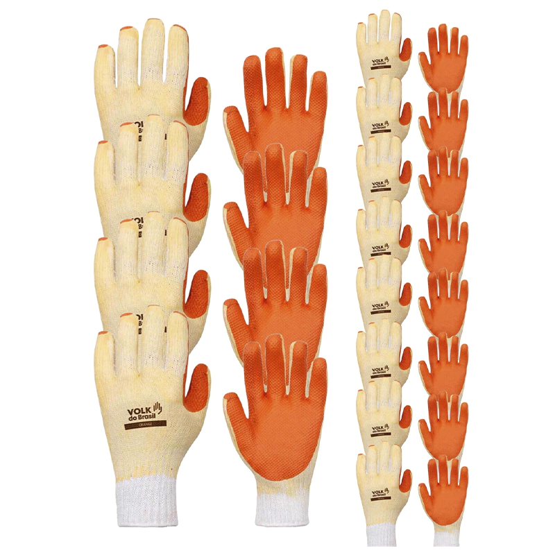 Luva de Segurança Orange CA 21367 Kit 12 Pares – Volk