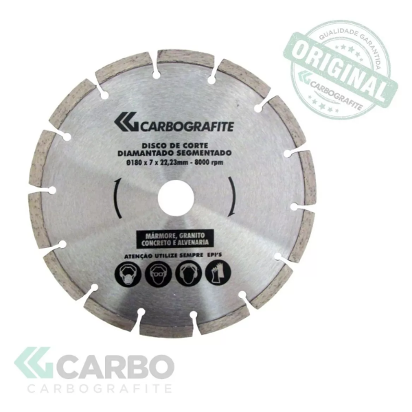 Disco De Corte Diamantado Segmentado 180 x 7 x 22,23mm
