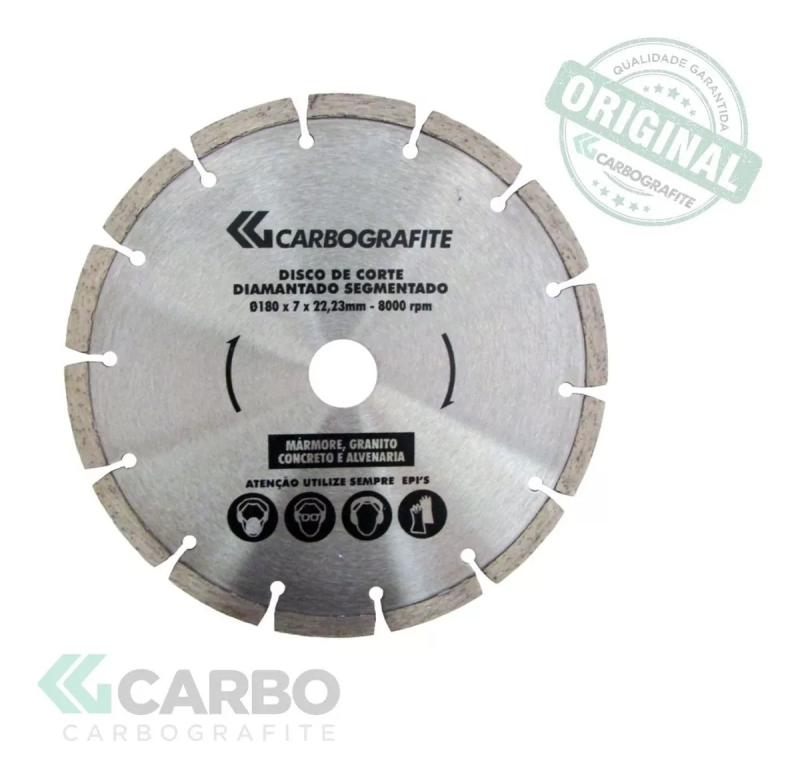 Disco De Corte Diamantado Segmentado 180 x 7 x 22,23mm