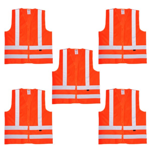 Colete Sinalização Refletivo Laranja S/Bolso - Vicsa- (Kit C/5un)