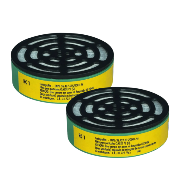 Filtro RC 1 P/ Respirador Cg 304n Kit 2 Unid - Carbografite