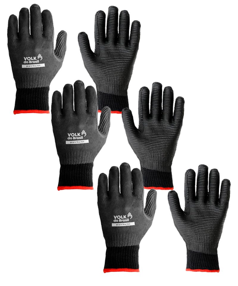 Luva de Segurança Black Tractor CA 37981 Kit 3 Pares – Volk