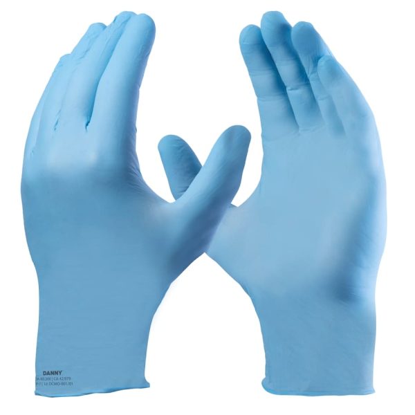 Luva Nitrílica Sensiflex Flex Azul 100 Unid CA 42979 Kit 5 Caixas - Danny