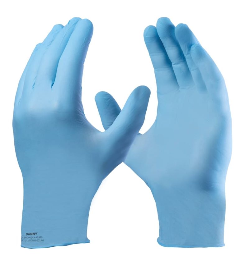 Luva Nitrílica Sensiflex Flex Azul 100 Unid CA 42979 Kit 5 Caixas – Danny