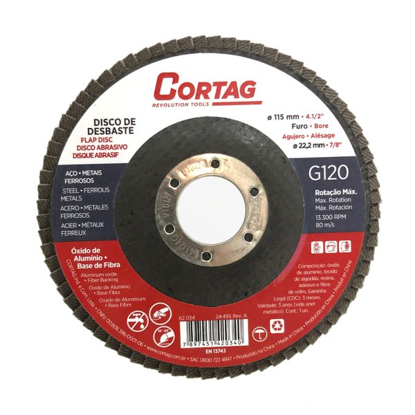 Disco De Desbaste 115mm 62.034 G120 - Cortag