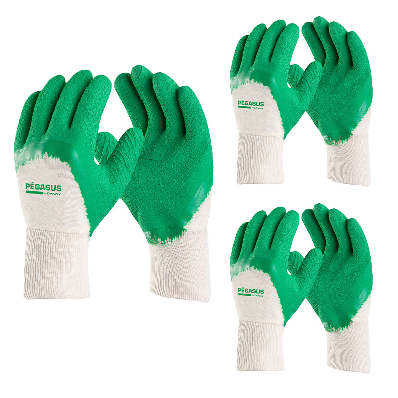 Luva Segurança Pégasus Látex Coleta CA 10431 Kit 3 Pares – Danny