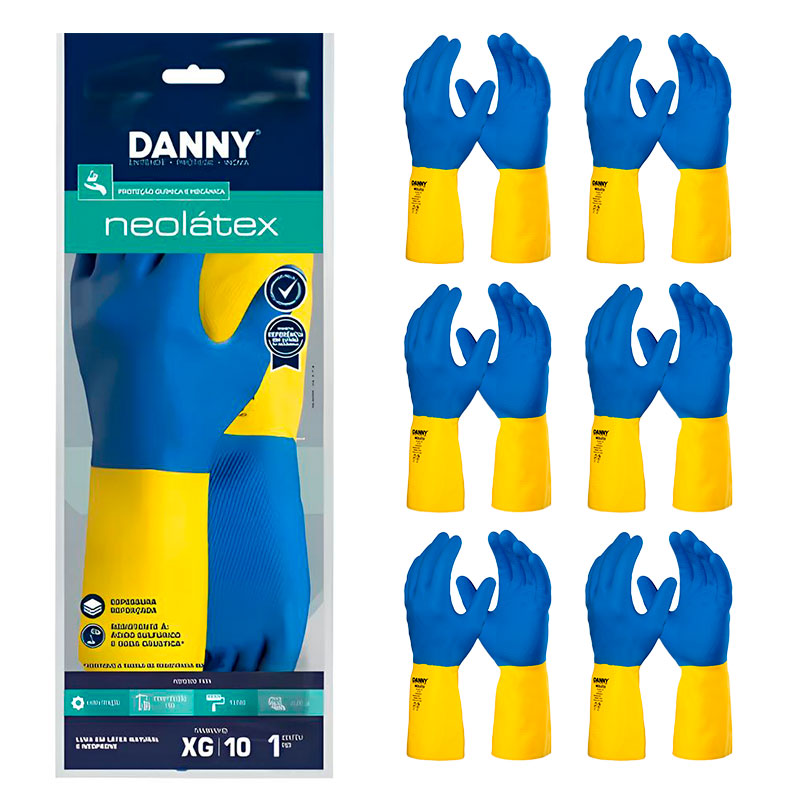 Luva Neoprene Neolátex CA 5774 Kit 6 Pares – Danny