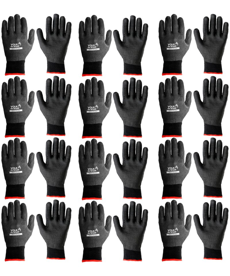 Luva de Segurança Black Tractor CA 37981 Kit 12 Pares – Volk