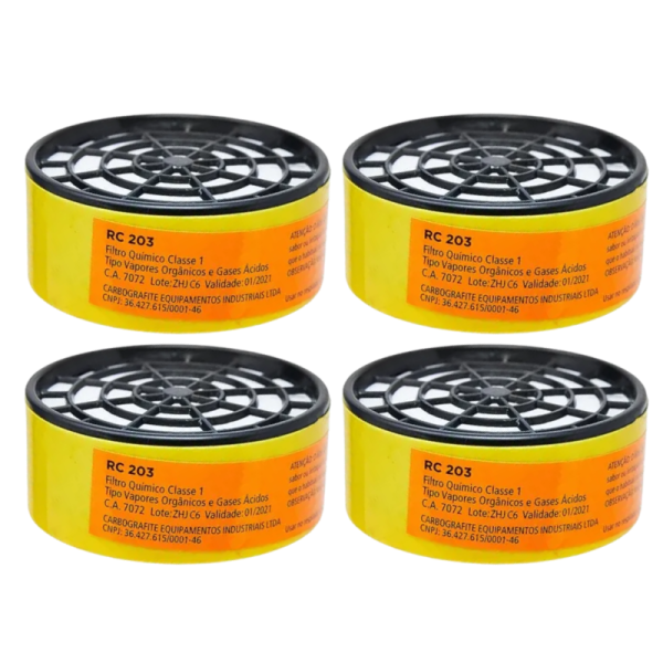 Filtro RC 203 P/ Respirador CG 306 Kit 4 Unid - Carbografite